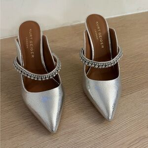 Kurt Geiger Silver Embellished Heels